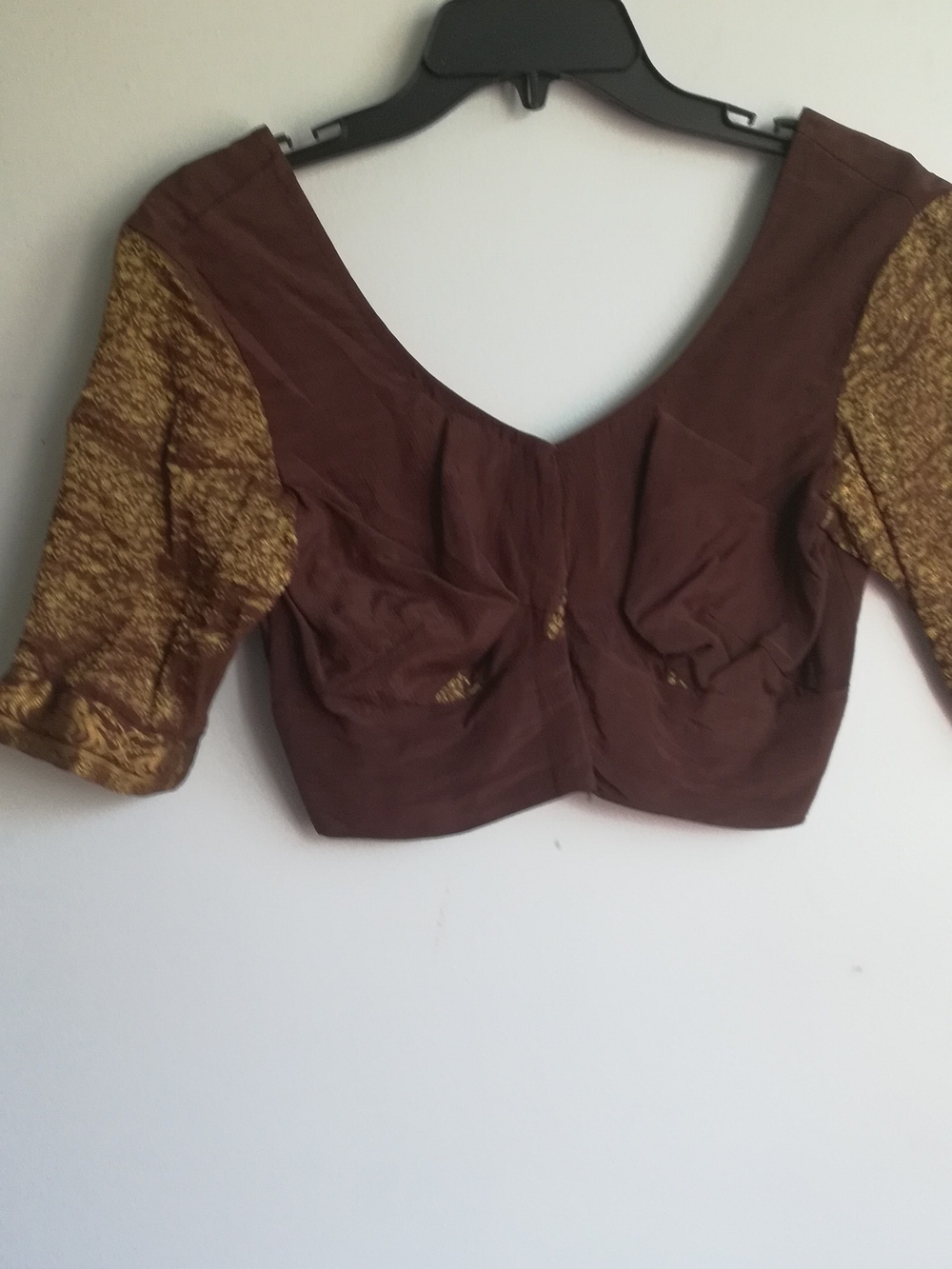 Women’s Brown and Gold Blouse - Elegant Sleeve Detailing